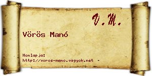Vörös Manó névjegykártya
